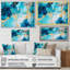 Turquoise luxueux, art fluide abstrait sur toile-1922258490-1922258469