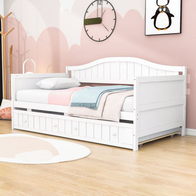 Niesha Twin Size Wooden Daybed with Trundle