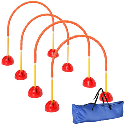 4-Piece Dog Agility Training Equipment for Garden with Bag Orange