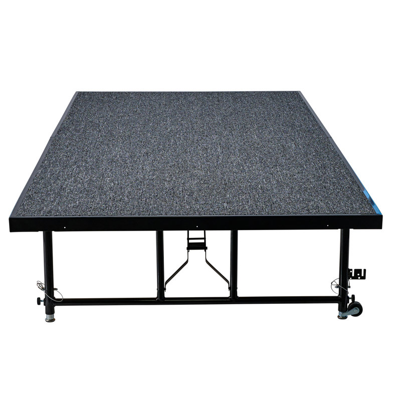 Plateforme de scène portative réglable en hauteur 4 pi x 8 pi NPS, H 24 po x l 48 po x P 96 po, Tapis gris