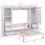 Grand lit escamotable mural avec garde-robe, tiroirs et tablettes-1186344900