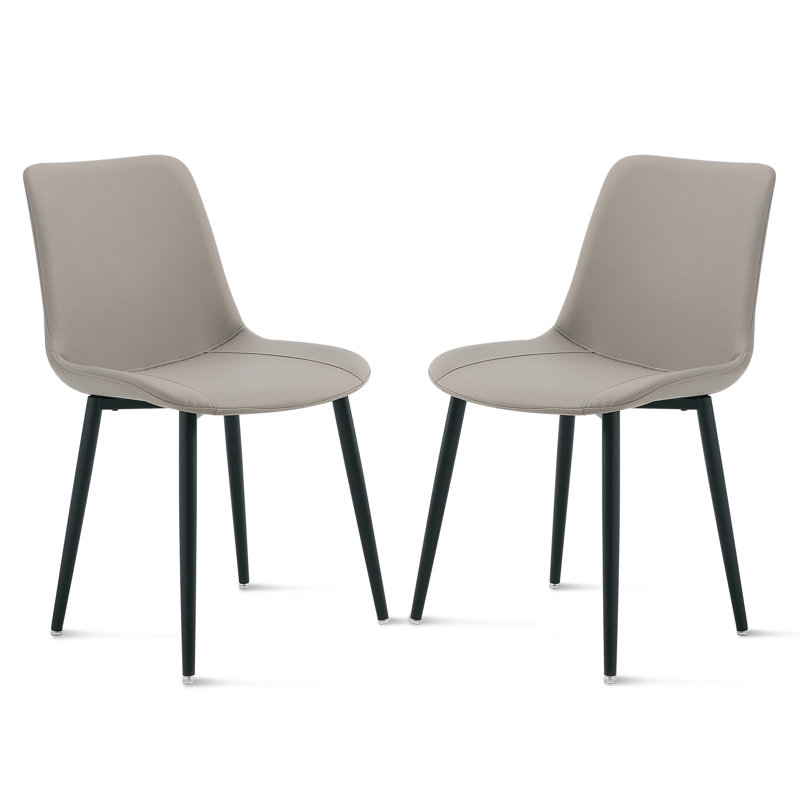 Chaises de salle à manger en cuir, chaises de cuisine en similicuir de style Mid-Century, 2, Jeune poulain