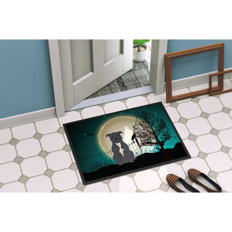 Tapis anti-dérapant Charlie-Louise, Rectangle 2 pi x 3 pi, Bleu