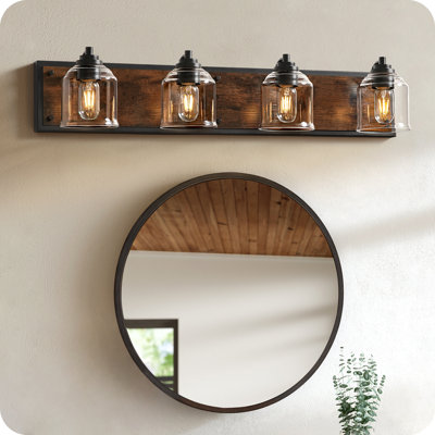 4-light Dimmable Farmhouse Vanity Light 31.5" Large Bathroom Fixture