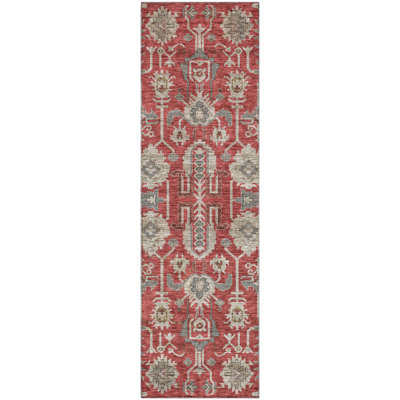 Premium Machine Washable Prisco Red Rug