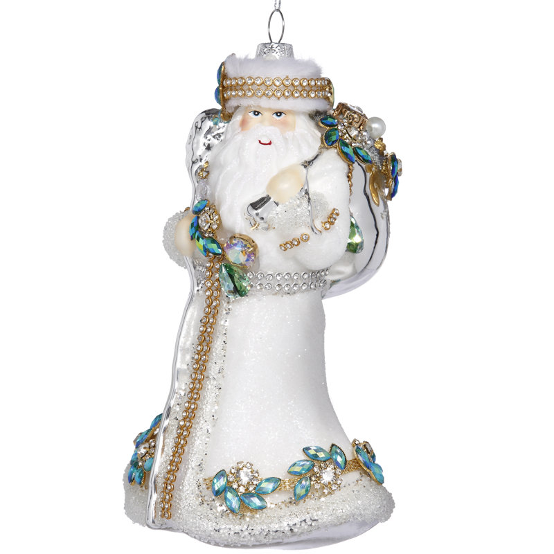 Winter White Santa Hanging Figurine Ornament