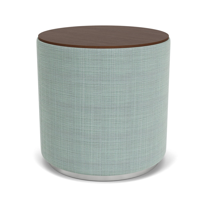 Table de réception avec plateau en stratifié Darsey, Noyer Riftwood, 20", Argent; écume de mer chambray