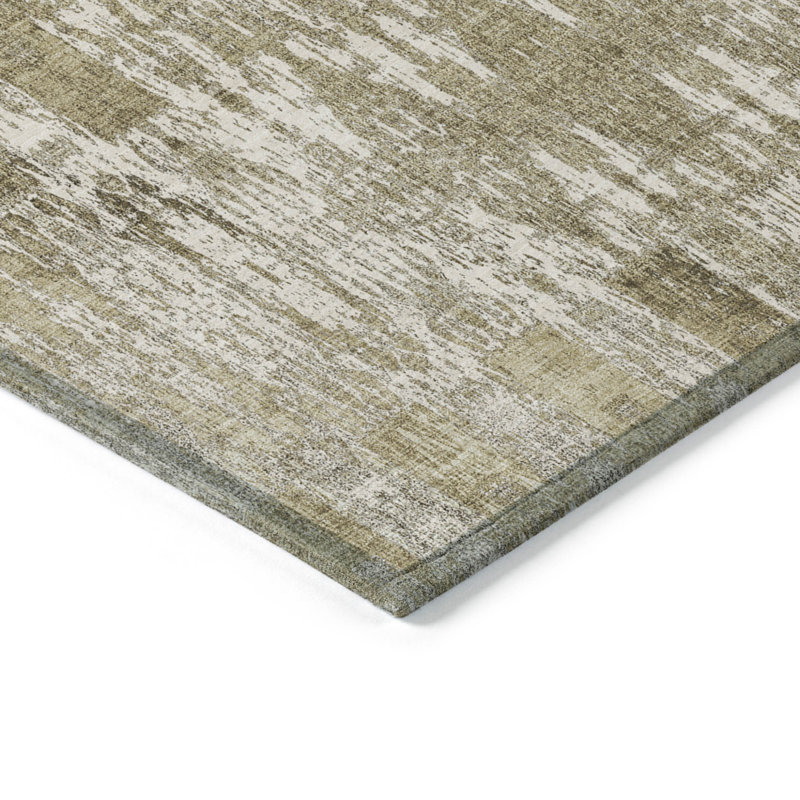 Tapis marocain d'intérieur et d'extérieur lavable brun clair 5 pi x 8 pi