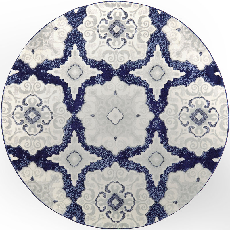 Tapis d'intérieur bleu marine Mountview, Rond 5 pi 2 po