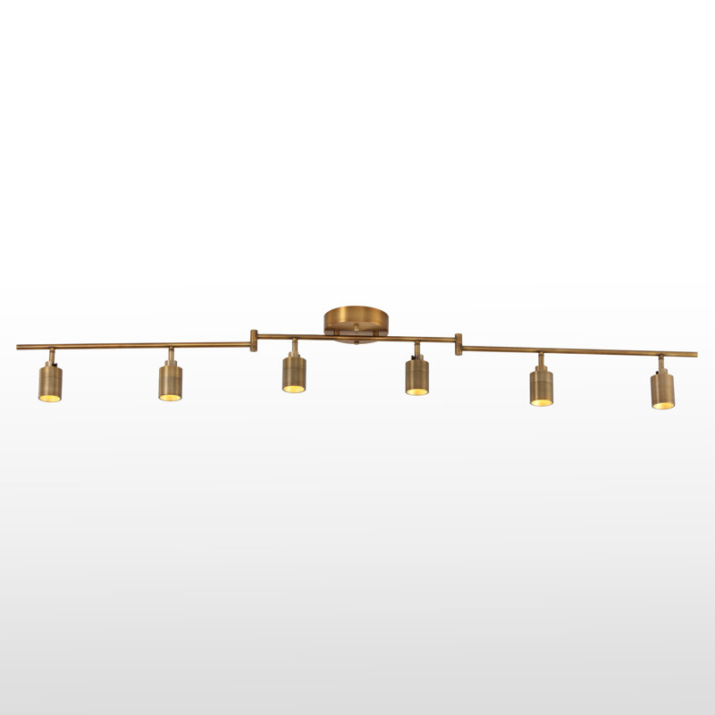 62.2'' 6 -Light Swing Arm Track Track Kit with Dimmable and Adjustable Head, Brushed Brass