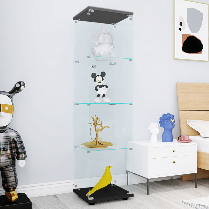 Vitrine en verre avec 4 portes et 4 tablettes