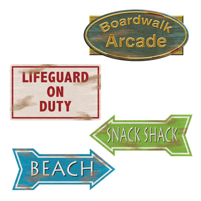 Beach Sign Cutouts - Pack of 12