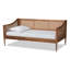 Kaashvi Ogden Mid-Century Modern Wood and Synthetic Rattan Daybed