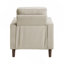 Chaise de salon contemporaine en velours côtelé taupe avec coussin confortable en bois massif 1pc-2031034793