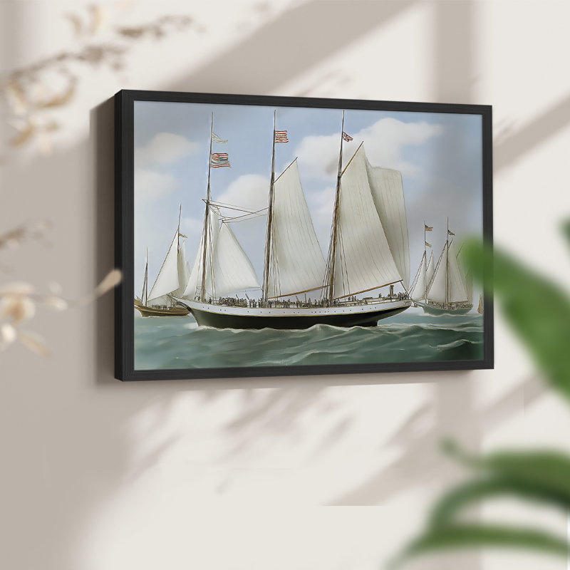 Nautical Series-CXLII - Reproduction encadrée - Restickable, H 8 po x l 10 po, Noir