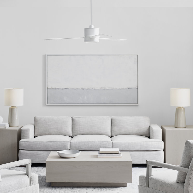 Tulsi Ceiling Fan with LED Lights, Matte White with White Blades, 52