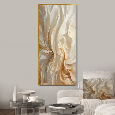 White And Champagne Flow IV - Champagne Wall Art