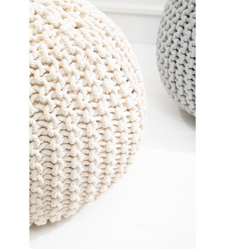 50cm Wide Pouffe Ottoman, Cream