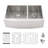 Double Bowl (60/40) Farmhouse Sink - 33"X21"X10" Stainless Steel Apron Front Kitchen Sink 16 Gauge With Two 10" Deep Basin