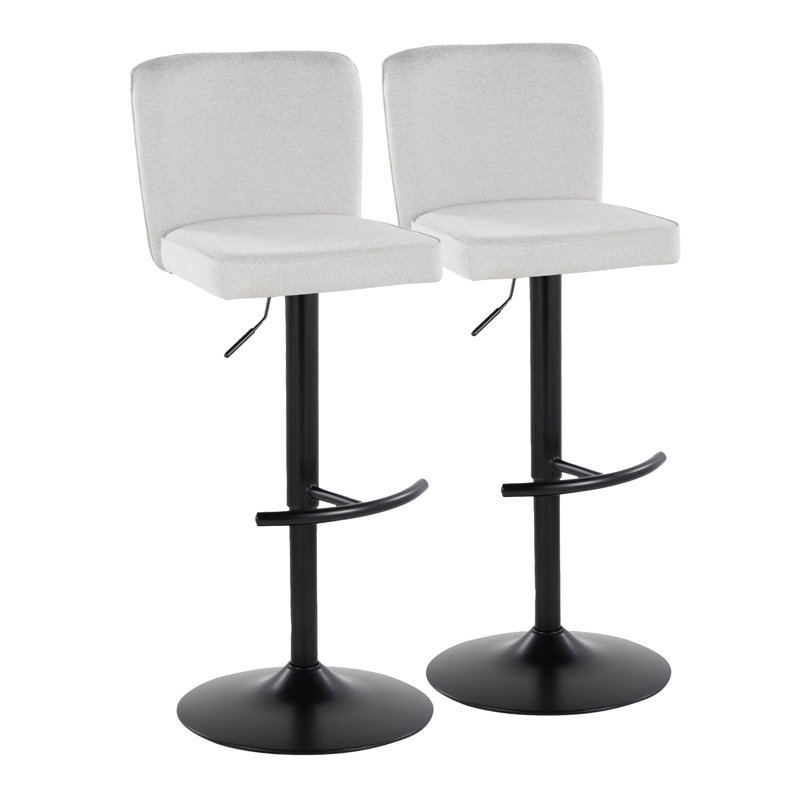 Henry Adjustable Barstool - Set Of 2, Black, White