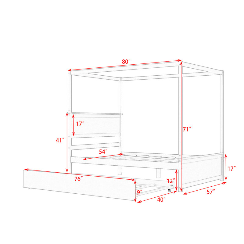 Emonnie Full/Double Canopy Bed, White