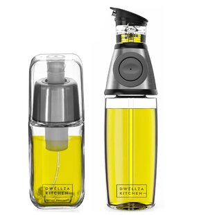 2-Pack Olive Oil and Vinegar Dispenser Set for Kitchen, Restaurant,  Transparent Glass, Versatile for Use as a Syrup Dispenser, Salad Dressing  Container (17oz/500ml) 