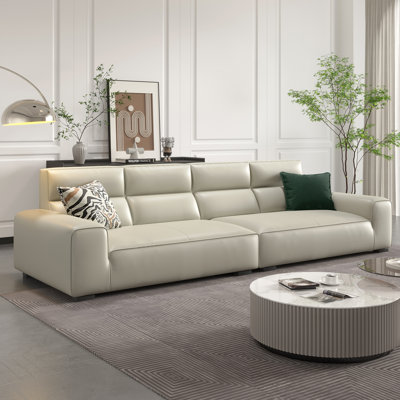 Nalls 110'' Faux Leather Sofa