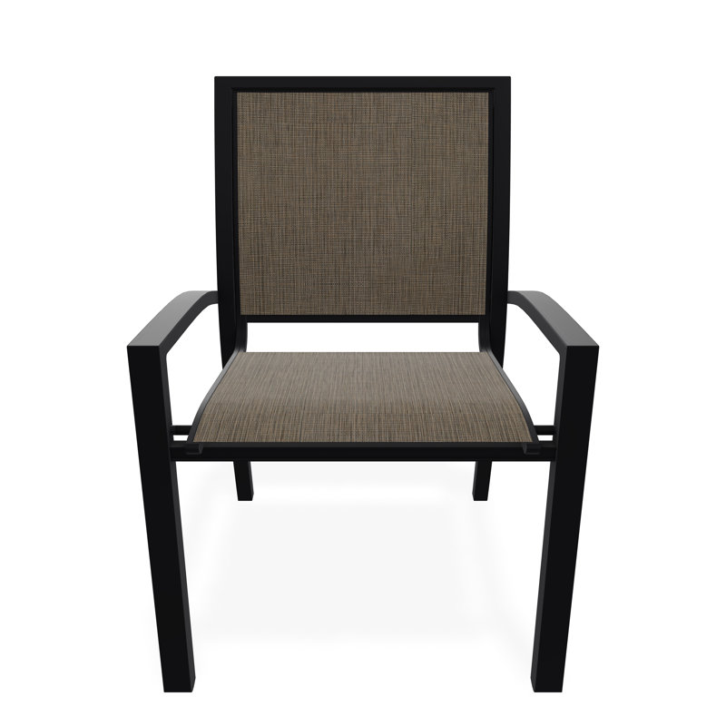 Chaise de café empilable Kendall, Noir, Tempête