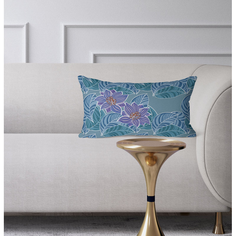 Coussin Mangnolia, Vert/mauve
