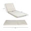 Ensemble de chaises longues, espace disponible d'un côté, bois d'acacia brun clair avec coussins de salon résistants à l'eau (crème et 4 pouces d'épaisseur) - version gris foncé assortie disponible