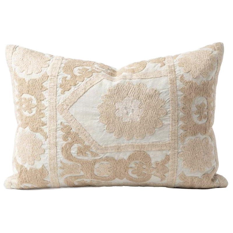 Housse de coussin en coton brodé rétro
