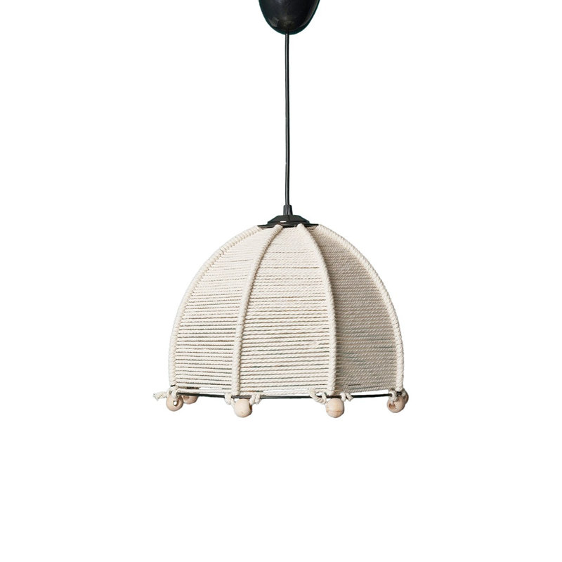 Lustre blanc élégant, 8,7 po x 11,8 po | Corps en plastique durable avec capuchon en coton, hauteur réglable jusqu'à 31,5 pouces | Douille E27 (40 W maximum) | Parfait pour l'éclairage de la maison, de la salle à manger ou de l'espace de vie