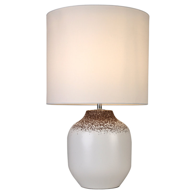 22'' White & Gold Ceramic Table Lamp Famrhouse Table Lmap for Living Room Office