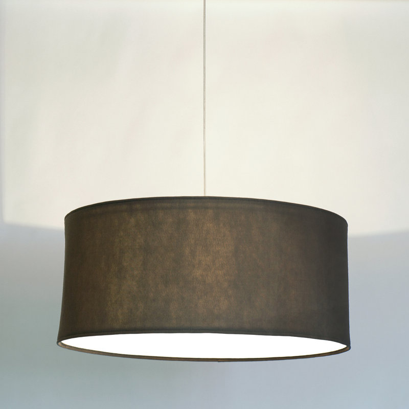 Kobe Drum Pendant Shade, 13.8" H x 31.5" W x 31.5" D, Warm Grey