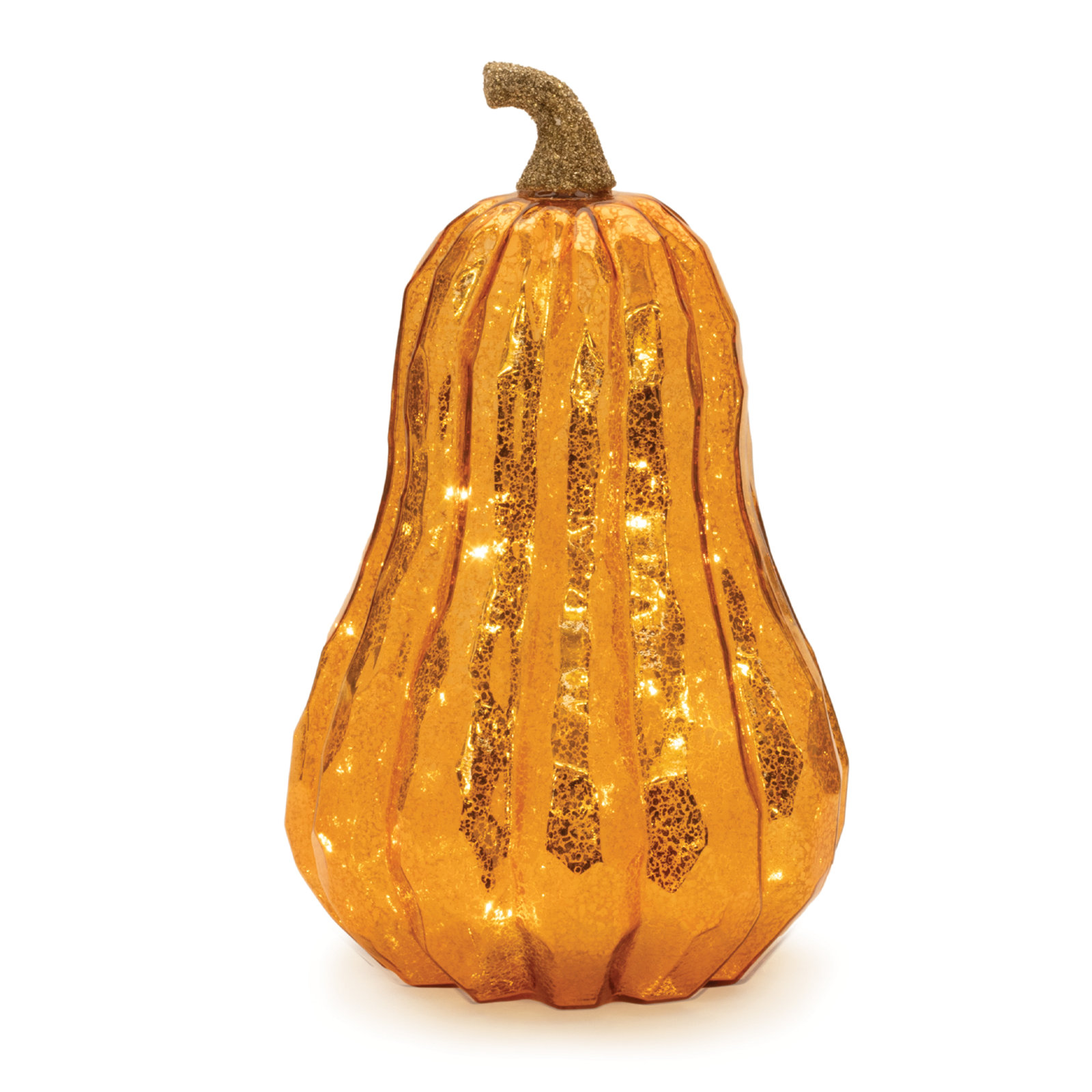 Lighted Mercury Glass Pumpkin Holiday Accent