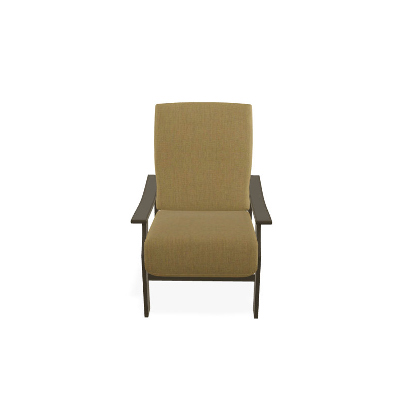 St. Catherine Outdoor Lounge Chair, Textured Beachwood, Canvas Heather Beige Sunbrella® Canvas