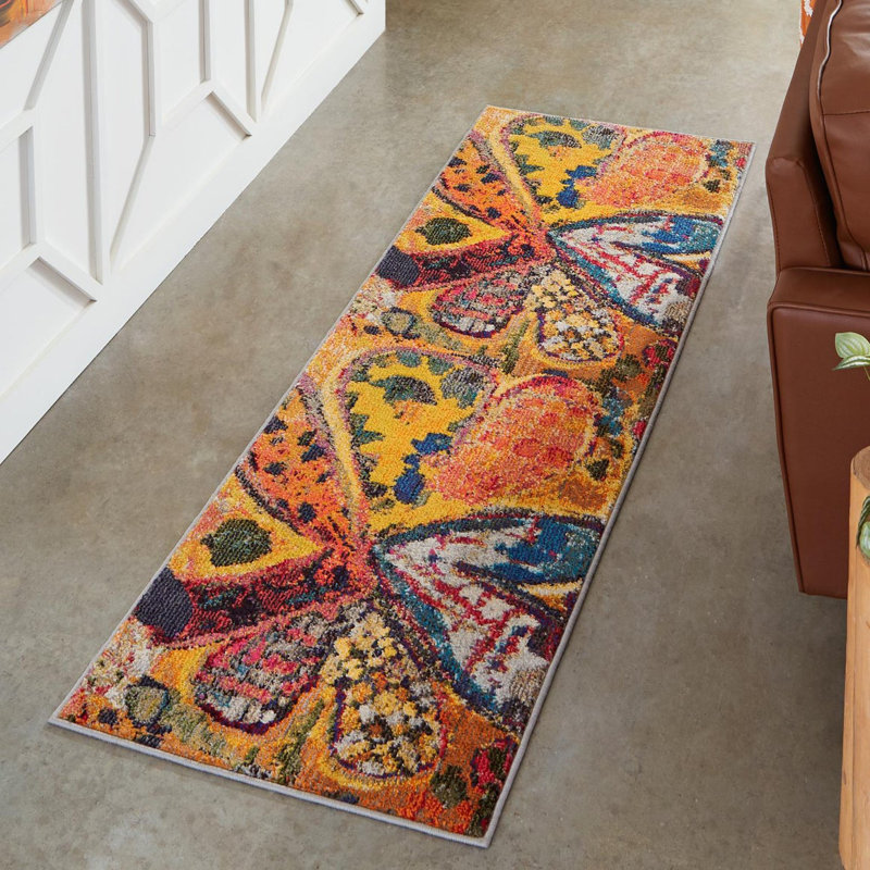Ansela Washable Abstract Indoor Rug, Runner 2' x 8'