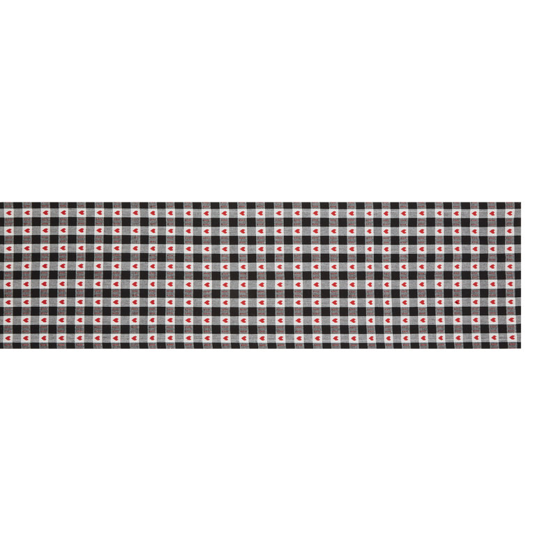 Chemin de table HEARTS DOBBY CHECK 14X72, L 108 po x l 14 po
