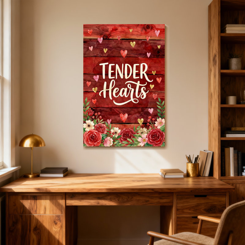 Motif floral de cœurs tendres de la Saint-Valentin, H 18 po x l 12 po