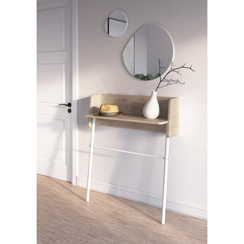 Alisande 80cm Console Table, Light Oak, White