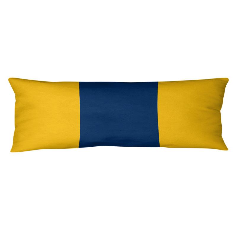 Oreiller de corps en polyester / polyester Arizona Football Stripes, Doré / Marine, Adella Football