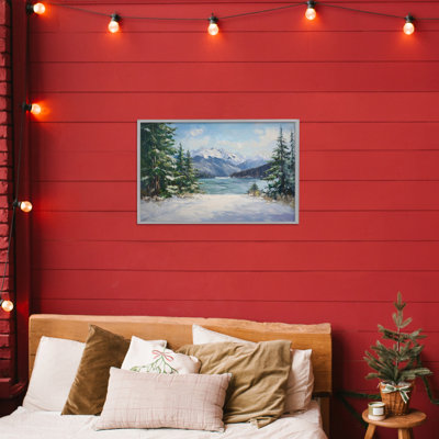 Giclée encadrée «Frozen Winter Lake» par Petal Prints Design