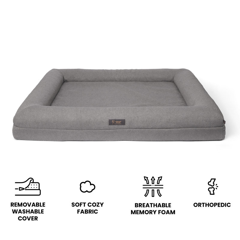 Memory Foam Orthopedic Dog Bed - , Gray, Large (45" W x 34" D x 6" H)