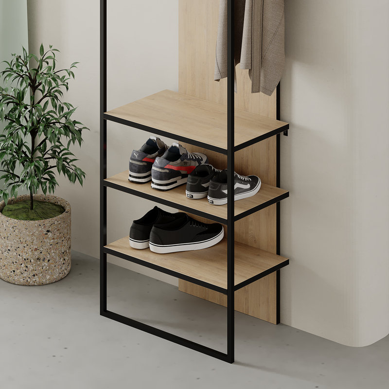 Akalya Hall Stand Coat Rack with Shoe Storage 180cm High , Sapphire Oak