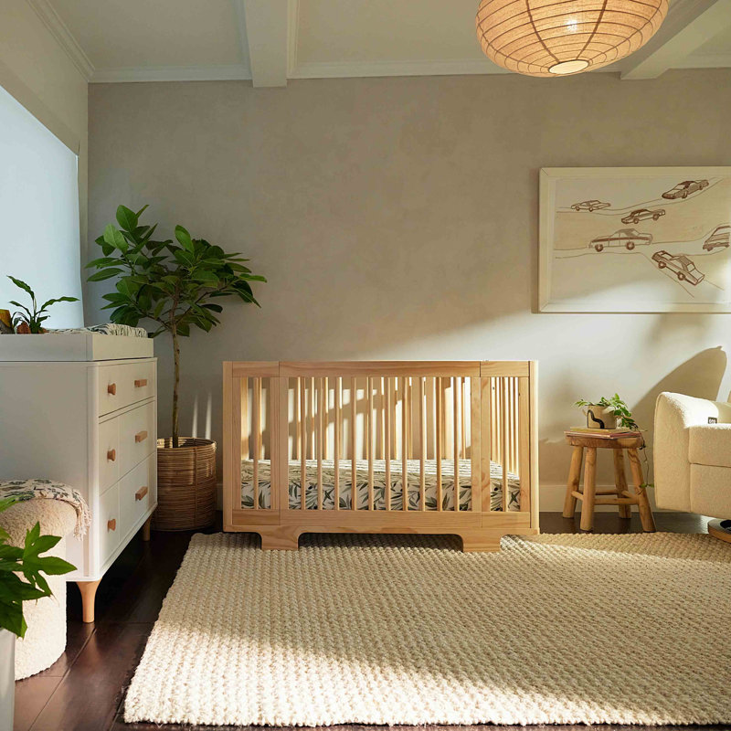 Yuzu 8-In-1 Convertible Crib With All-Stages Conversion Kits, Natural Walnut