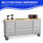 72-Inch Stainless Steel Rolling Tool Box with 15 Drawers, Heavy-Duty Mobile Garage Workbench, Lockable Large Tool Chest Storage Cabinet with Wheels for Workshop