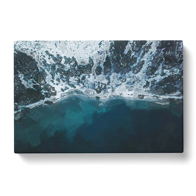 Winter Forest By A Lake In Germany In Abstract - Wrapped Canvas Print, 40cm H x 60cm W x 3cm D