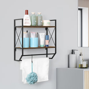 Organize It All Chrome 2-Tier Metal Wall Mount Bathroom Shelf (17.75-in x  21.5-in x 10.25-in) in the Bathroom Shelves department at