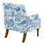Fauteuil d'appoint floral en bleu et blanc, garniture cloutée, pieds en bois massif, look, idéal pour un coin lecture, fauteuil blanc en mousse haute densité, plusieurs espaces, siège