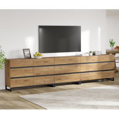 3 In 1 TV Stand For, Modern TV Console With 15 Drawers, Media Console With Adjustable Shelf For Living Room, Bedroom